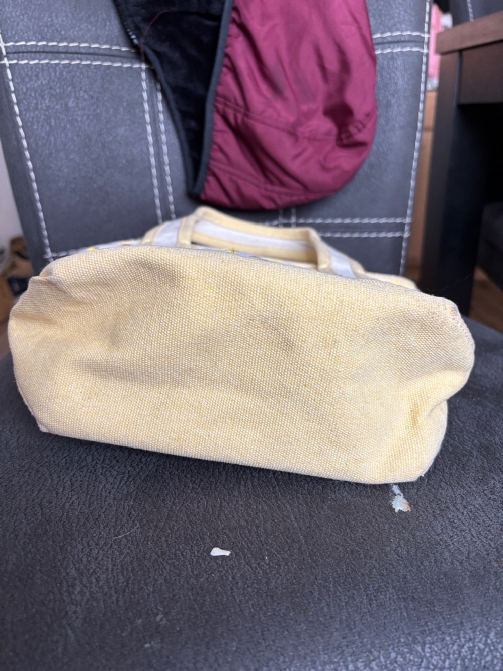 Madden Girl Lemon Butter Yellow Mini Canvas Tote w/ Crossbody Strap - Picture 3 of 7